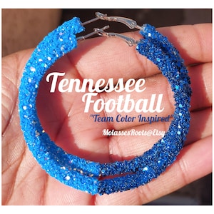 Tennessee Football Lightweight Sparkle Hoop Earrings!!! Custom Item!!!