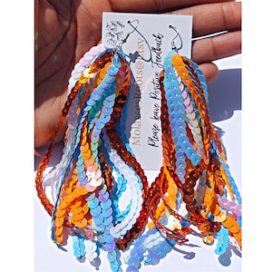 Orecchini personalizzati con paillettes leggere e brillanti del Miami Football!!! STRATI DI PAILLETTES!!!