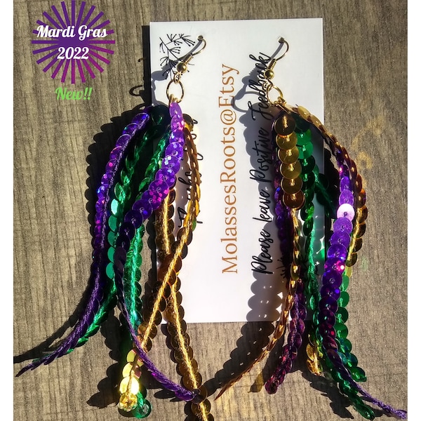 Mardi Gras Lightweight "Sparkle Sequin" Lightweight Earrings!!! BUY 1 PAIR Get 1 FREE