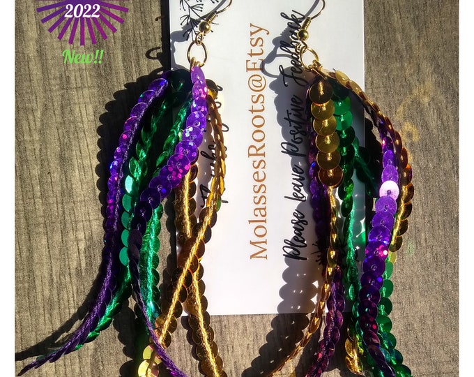 Mardi Gras Statement Gem Wing Earrings main image 1