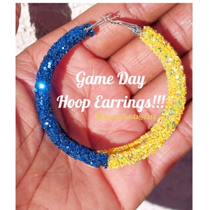 Game Day Sparkle Lightweight Hoop Earrings!!! PICK Your SCHOOL/TEAM's Color!!! Now in Stock!!!