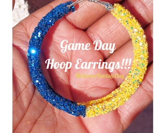 Game Day Sparkle Lightweight Hoop Earrings!!! PICK Your TEAM'S Color! Now in Stock!!!