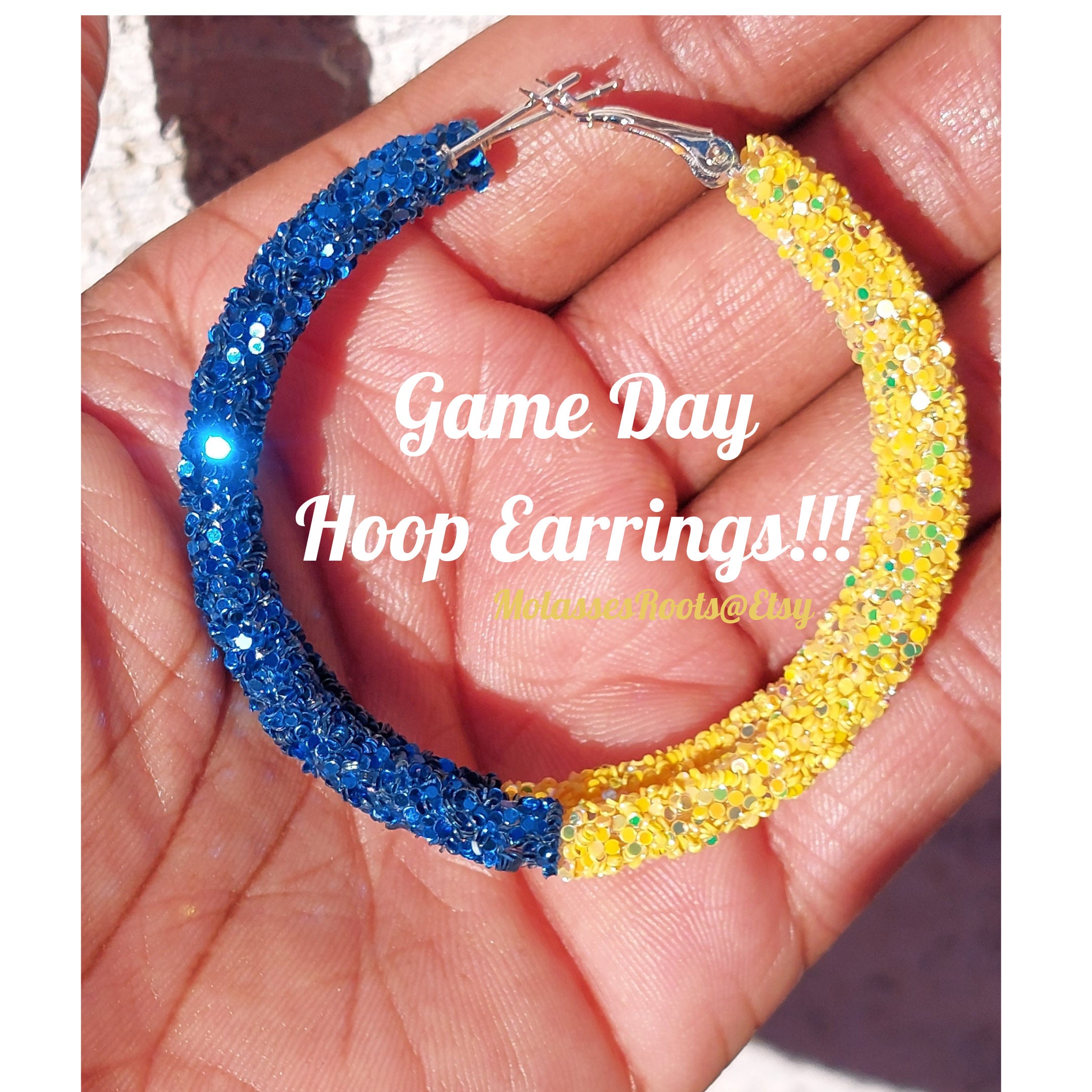 Game Day Sparkle Lightweight Hoop Earrings!!! PICK Your SCHOOL/TEAM's Color!!! Now in Stock!!! (No Orange)
