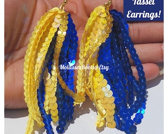 NEW!!! Game Day Custom Color Sequin Tassel Lightweight Earrings!! BUY 3 Get 1 Free!!!