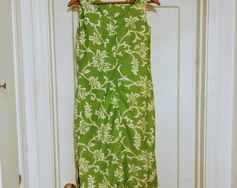 Vintage Hawaiian Slip Dress: Lime Green Floral Print, Women's Medium - Etsy