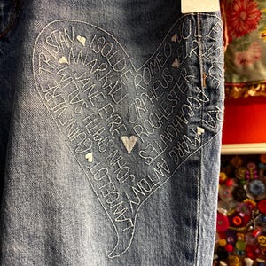 Anthropologie Jeans! Slim Size 29” waist! Tags! Patches! Embroidery!! Doily! 37” length! 27” inseam! image 5