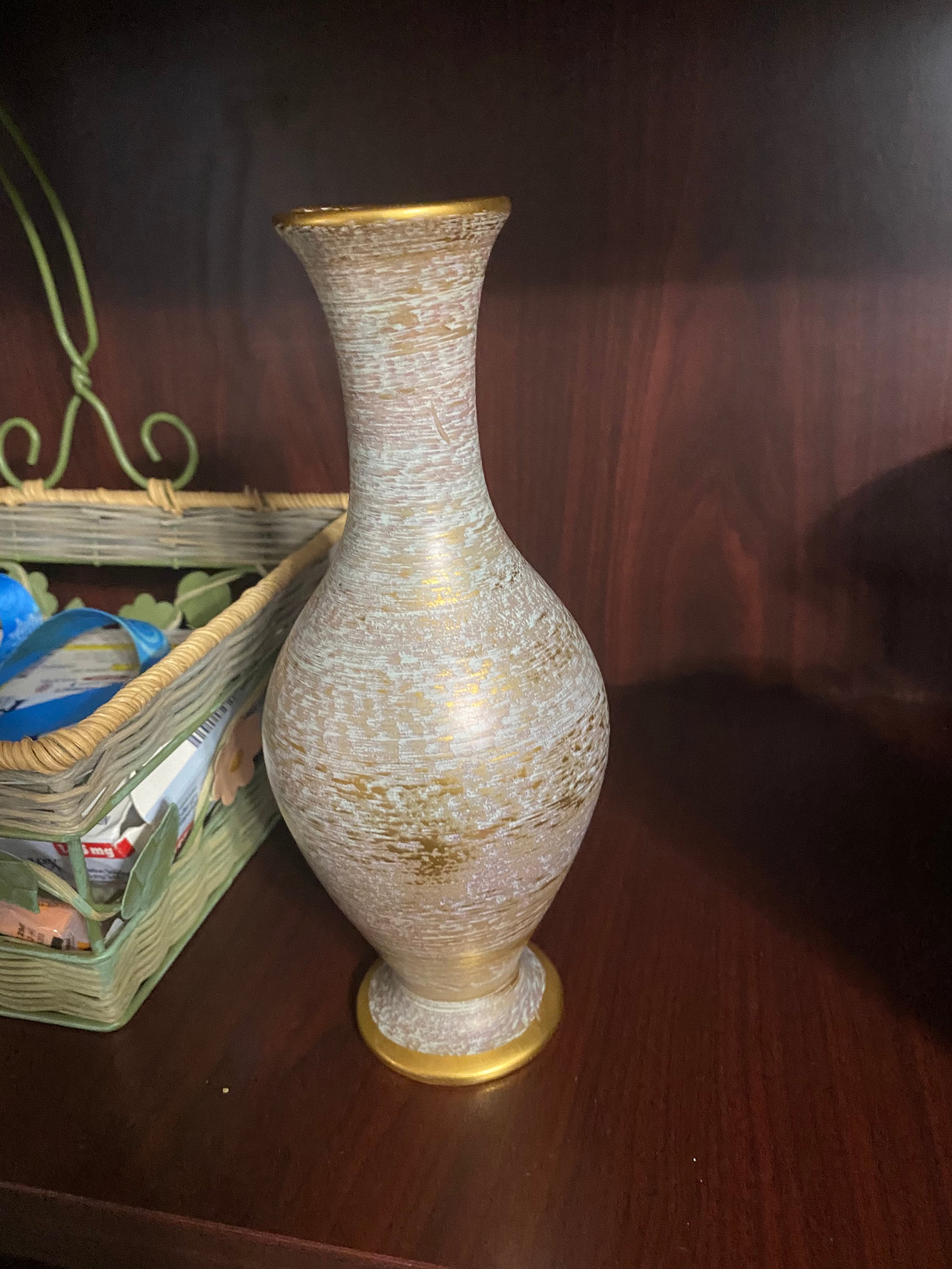 Vintage Antique Stangl Vase with gold Etsy