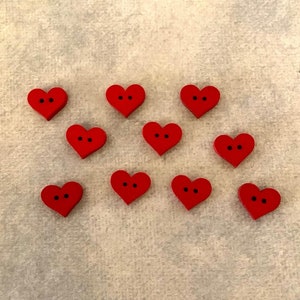 One Package (6 Buttons)Heart Shaped Vintage 4 Hole Buttons. F1310 size is  24L or 15mm or 5/8