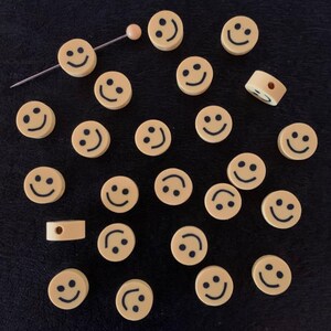 24 smiley face beads, smiley face bead, face beads, beads face, smiley face craft, clay beads, polymer beads, clay beads for bracelets, face