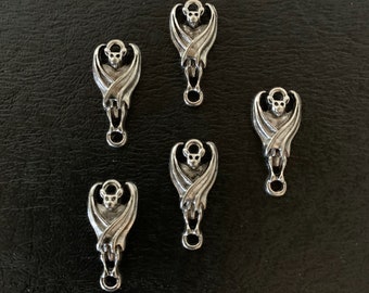 5 bat connector charms, bat connector, bat charm, gothic bat jewelry, connector charms, charm connector, vampire charm, gothic charms, bat