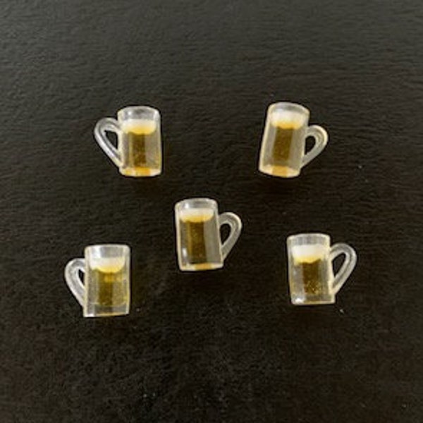 5 mini beer mug charm, beer mug charms, beer charms, beer charm, beer pendant, beer jewelry, alcohol charms, beer mug pendant, alcohol, beer