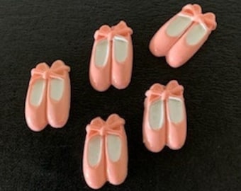 5 ballet slipper flats, ballet slippers, pink ballet slippers, ballet cabochon, ballet cabachon, ballet flats, ballet flatbacks, ballet