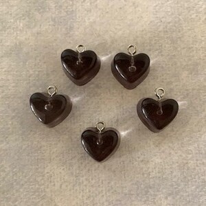 5 black and silver heart charms, black heart charm, heart charm, small heart charm, heart charm black, heart charms bulk, black charms, bulk