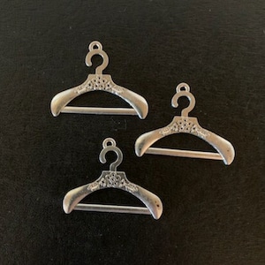 3 silver hanger charms, hanger charm, hanger pendant, miniature hangers, charm hanger, pendant hanger, silver hanger, flower hanger, hanger