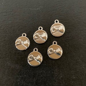 5 silver pinky promise charms, pinky promise charm, pinky promise, promise jewelry, promise pendant, hand charm, hand jewelry, hand pendant