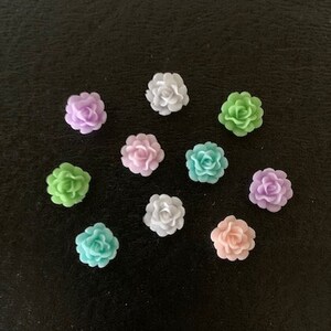 10 random mix snow lotus flower flats, lotus flower, pastel flowers, flower cabochons, flower flat back, dainty flowers, cabochon flower