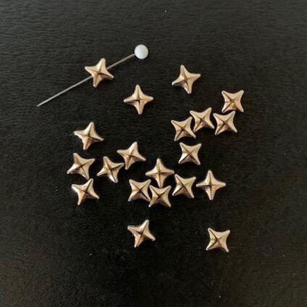 20 - 4 pt kc gold star beads, gold star bead, star beads, 4 point star, gold beads, spacer beads, gold spacer beads, acrylic star bead, star