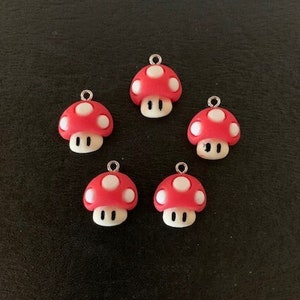 5 mushroom charms, mushroom charm, charm bracelet, mushroom charms bulk, silver mushroom, toadstool charm, charm mushroom, bulk charms, bulk