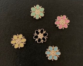 5 random mix flower cabochons, flower cabochon, flower cabachon, flower flat, cabochon flowers, resin flowers, small flowers, flower charms
