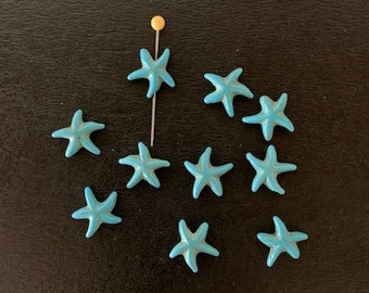 10 turquoise starfish beads, beach beads, ocean beads, bulk beads, beads bulk, beads necklace, beads earrings, beads bracelet, starfish bulk