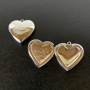 1 gold/silver &#39;I Love You&#39; heart lockets, heart locket, heart locket gold, heart locket silver, gold heart locket, silver heart locket, love