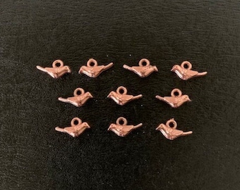 10 mini bird charms, mini bird charms, tiny bird charms, rose gold charms, bird charms, rose gold jewelry, mini charms, mini birds, birds