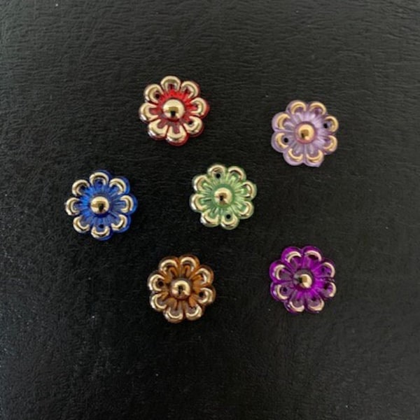6 random mix flower cabochons, flower cabochon, flower cabachon, flower flat, cabochon flowers, resin flowers, small flowers, flower charms