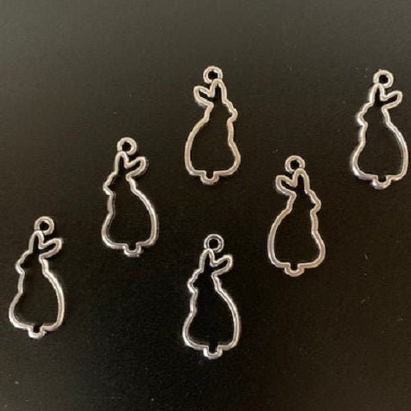 Silver Bunny Charm - Etsy