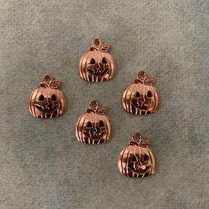 5 Glitter Pumpkin Charms, Halloween Charms For Keychains, Jewelry 20mm x  18mm