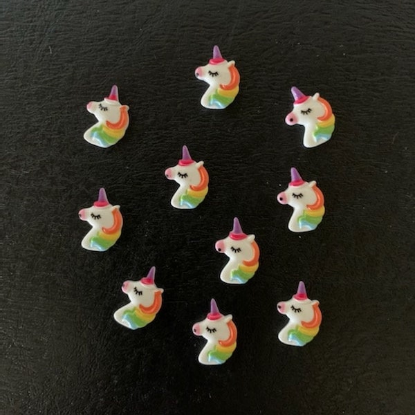 10 small unicorn cabochons, unicorn cabachon, unicorn cabochon, unicorn flats, unicorn flatback, unicorns, small unicorn, unicorn horse