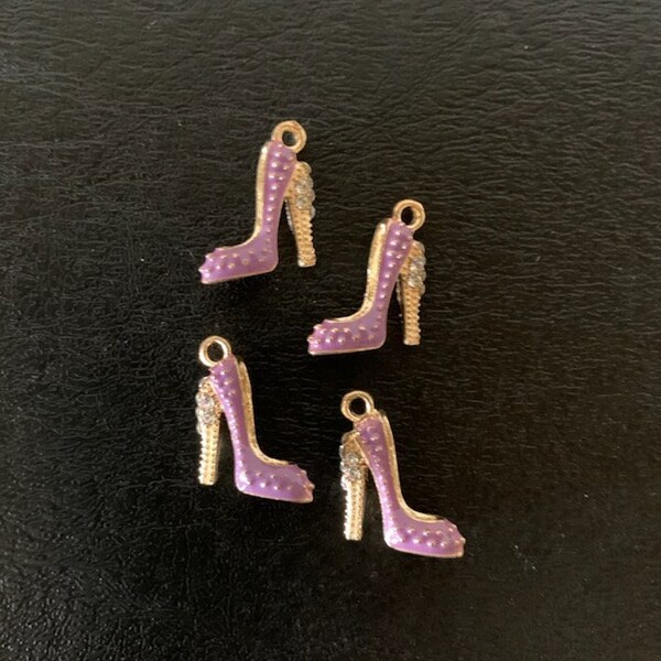 color choice 4-6 high heel charms, metal charms, high heel charm, charms high heels, shoe charms, pink heel charms, purple shoe charms, heel