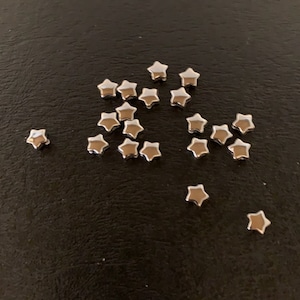 20 mini silver star beads, silver star bead, star beads, 6 mm star beads, mini star beads, star beads silver, silver stars, mini silver bead