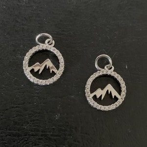 2 small mountain charms, charm mountain, mountain charm, mountain charm bulk, mountain charm silver, small mountain charm, outdoor charms