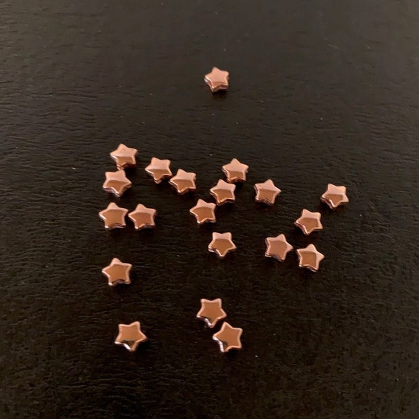 20 mini rose gold star beads, rose gold star beads, star beads, 6 mm star beads, mini star beads, rose gold star, rose gold beads, bead star