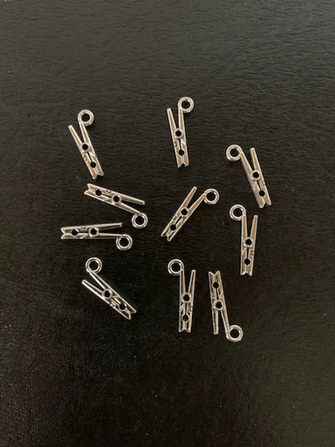 10 Mini Clothespin Charms, Clothespin Charms, Clothes Pin Charms