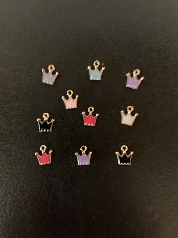 10 Random Mix Crown Charms Mini Crown Charms Crown Charm Etsy