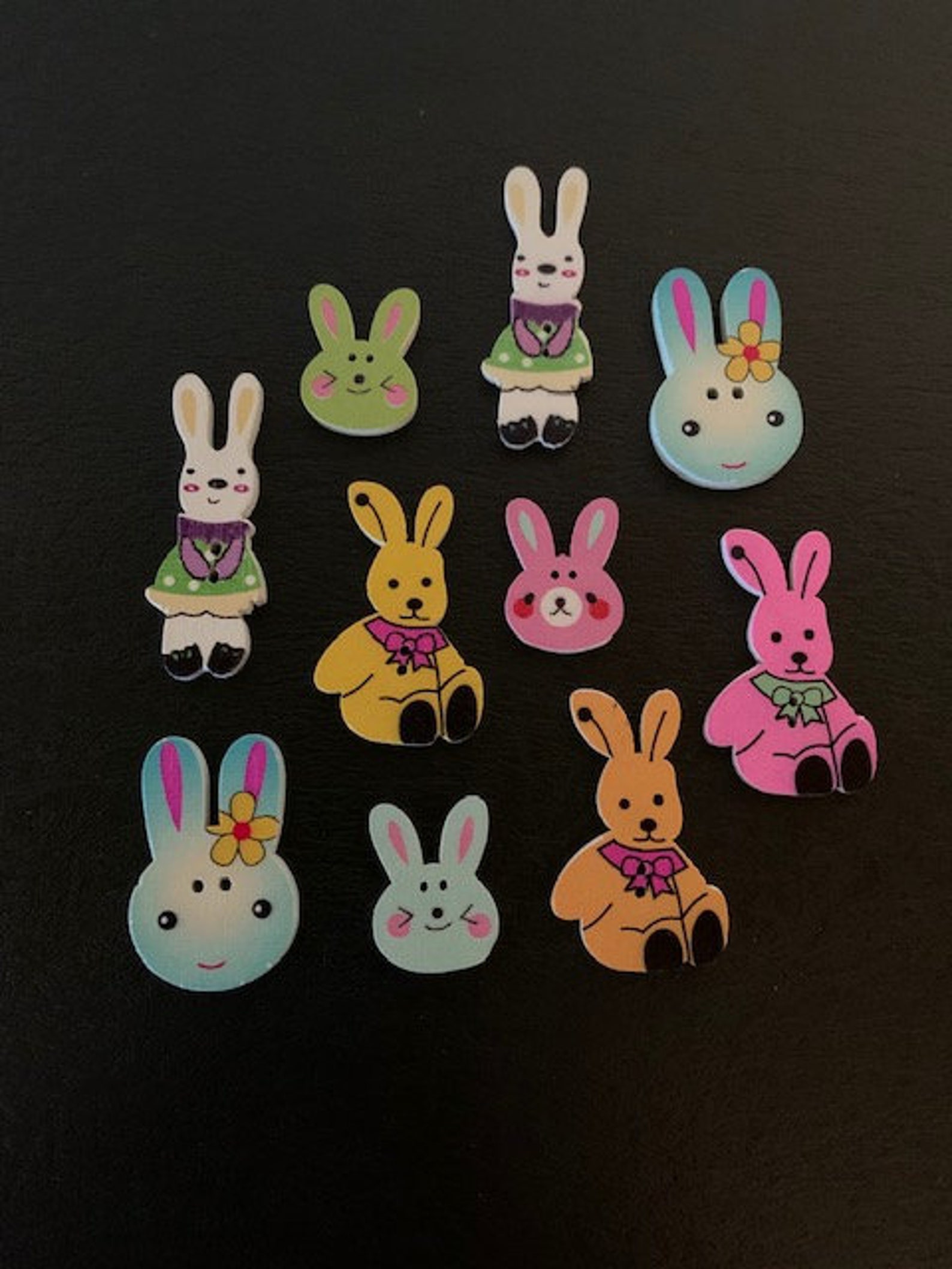 10 13 rabbit buttons rabbit buttons rabbit button bunny Etsy