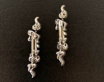 2 large punk candle pendants, candle pendant, candle charm, silver candles, punk pendant, punk charms, spooky candles, charms candle, candle