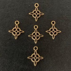 5 gold witch knot charms, witch knot charm, charm packs, charms pack, bulk charms, charms bulk, charms for bracelet, charms for necklaces