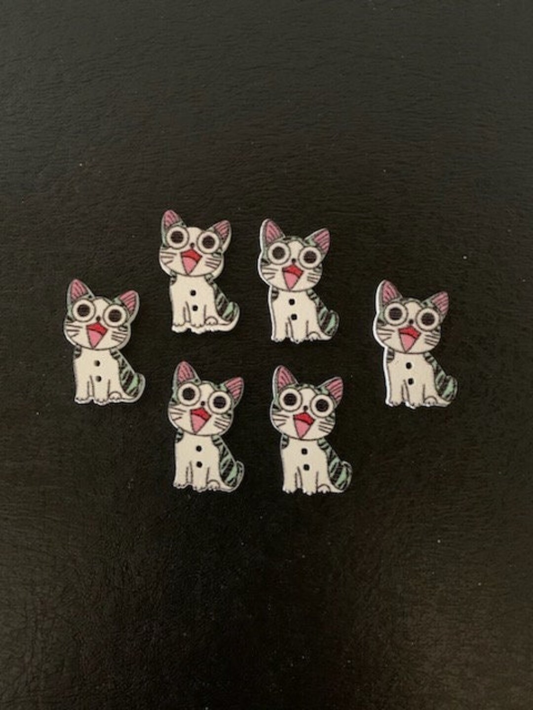 6 Cat Buttons, Cat Button, Cat Buttons for Sewing, Buttons Cat, Cat ...