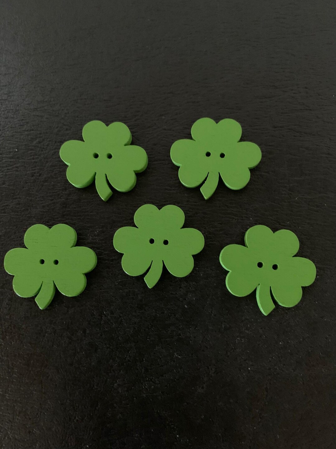 5 Green Shamrock Buttons, Shamrock Button, Clover Button, Clover Leaf ...