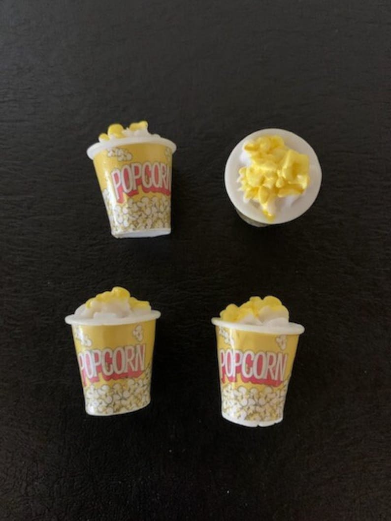 4 Miniature Popcorn Tubs Miniature Popcorn Tub of Popcorn Etsy