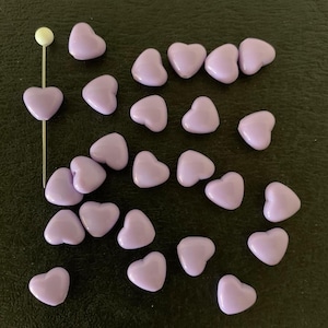 25 light purple heart beads, mini heart beads, tiny heart bead, heart beads, purple beads, beads purple, purple heart, mini beads, bulk bead