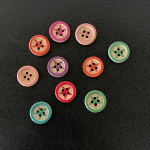 10 random mix star pattern buttons, star button, star pattern, button stars, natural wood buttons, wood star button, craft buttons, stars
