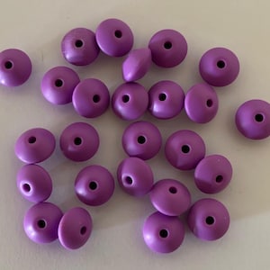 25 purple lentil beads, abacus silicon beads 12mm, abacus bead, silicone bead, silicone beads 12mm, purple saucer bead, purple silicone bead