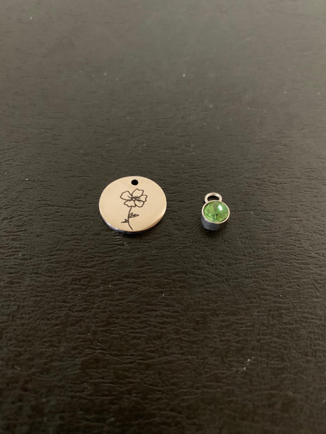 2 Pc Set Silver August Birth Flower & Birthstone Charms, August Birth ...