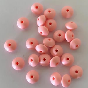 25 pink lentil beads, abacus silicon beads 12mm, abacus beads, silicone beads, silicone beads 12mm, pink saucer beads, pink silicone bead