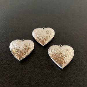 3 gold/silver heart lockets, heart locket, heart locket, gold, locket heart, gold heart locket, locket for necklace, silver heart locket