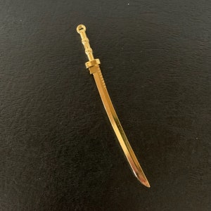 1 gold tone sword pendants, sword charm, sword charm large, gold sword, gold sword charm, pirate charm, pendant sword, medieval swords