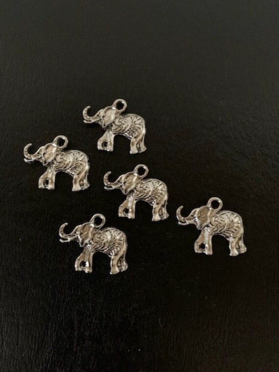 5 Elephant Charms Metal Charms Charm Bracelet Elephant Charm